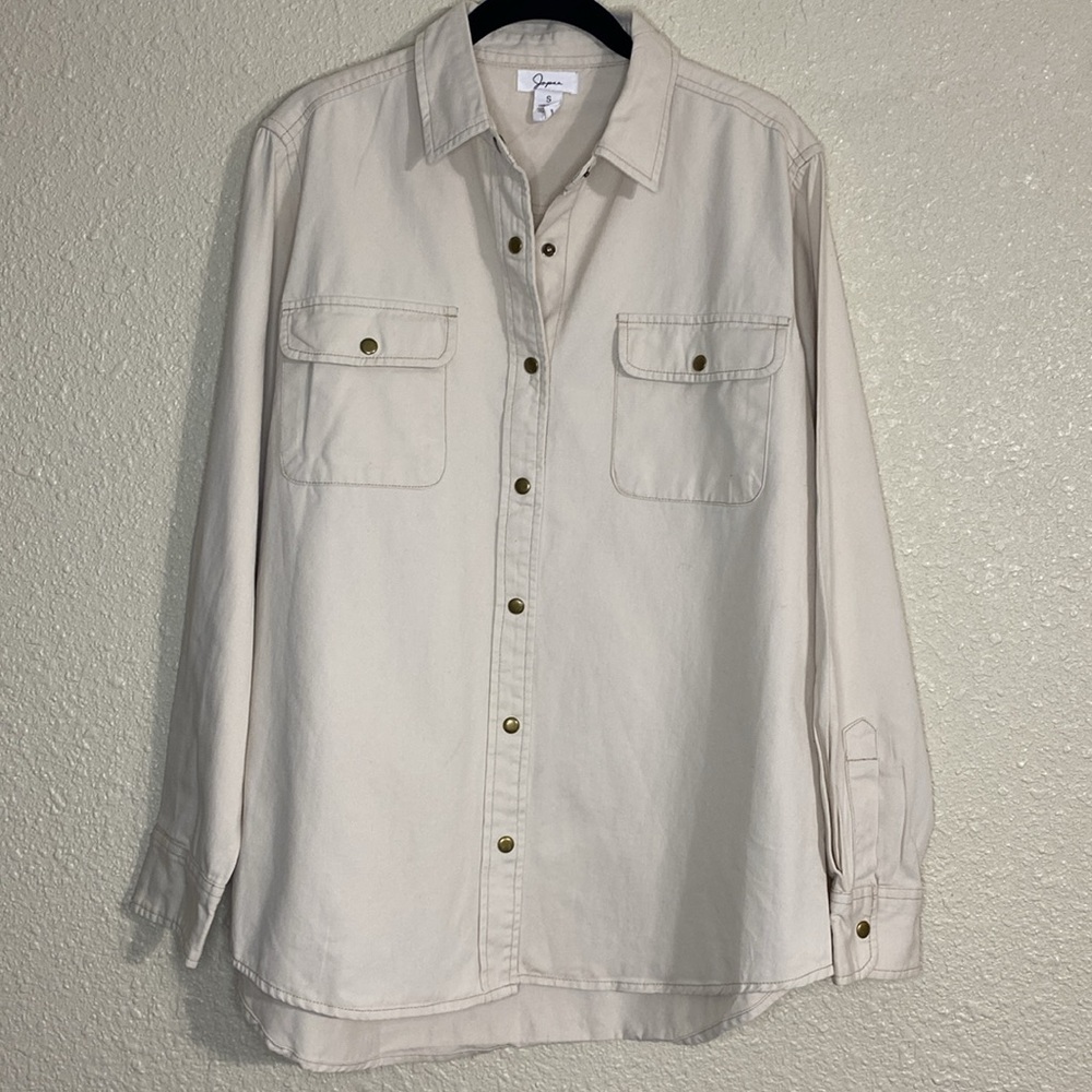 NWT JAPNA DENIM CREAM SHIRT/JACKET  SIZE SMALL